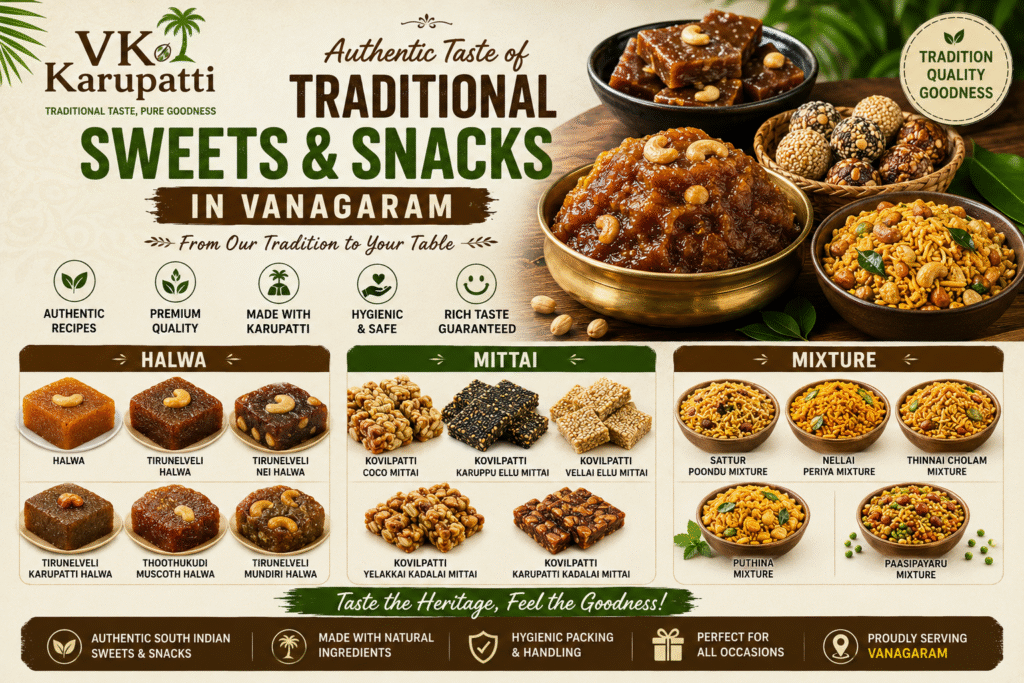 Traditional Sweets and Snacks in Vanagaram