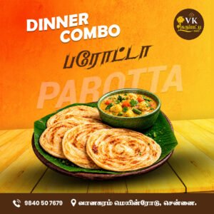 Best Dinner Combo in Vanagaram – Parotta & Veg Kurma | VK Karuppatti Coffee